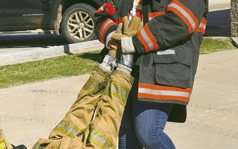 When classes started at Watonga Elementary there were events to make the littlest Eagles feel right at home (ABOVE) as well as a few to give the old hands a look at the new school year. Some of them (AT RIGHT) played firefighter/ superhero.