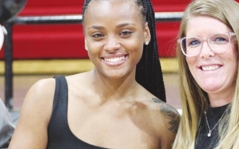 Amaya Evans and Coach Goodknight