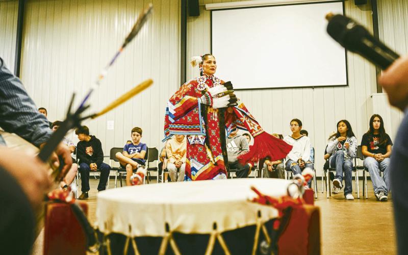 ABOVE Cultural Awareness Day at the Watonga ERC. Calumet, Canton, and Watonga schools attended an event to bringing awareness to our Cheyenne and Arapaho Culture. #nativeamericanheritagemonth BELOW RIGHT The girls team was the Calumet Junior High Tournament Champion. Congratulations, girls! BELOW LEFT The boys team took home the second place trophy in the Calumet JH Basketball Tournament. Congratulations to them as well.