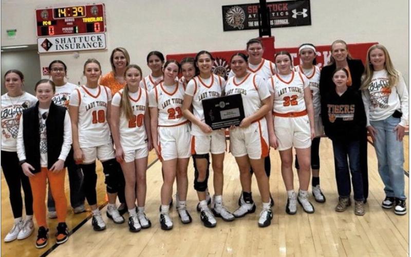 (ABOVE) Lady Tigers Area Bound! Thursday, February 26 Woodward Canton Lady Tigers vs Hammon Lady Warriors @ 1 p.m.