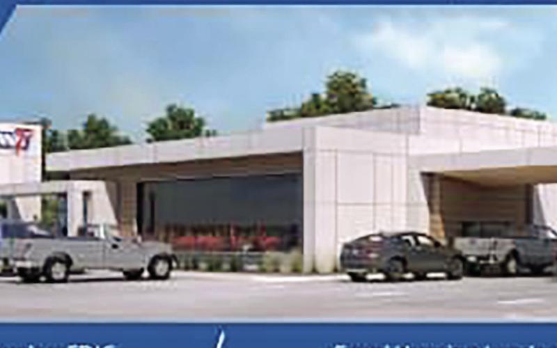 This builder’s rendering of the planned Bank7 location on Highway 281 shows approximately the new building will look like. It will occupy the space formerly operating as the old Sonic.