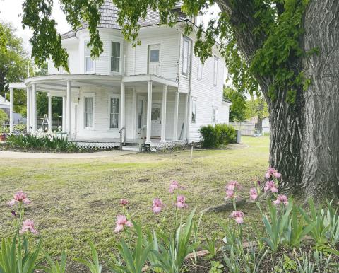 As can be seen from this photo, the T.B. Ferguson Home Museum is getting a new coat of paint! The work is undertaken with funding raised by the Friends of the Ferguson Home, kickstarted by a generous donation from Wheeler Bros. The museum was the home of the sixth Territorial Governor of Oklahoma and publisher of the Watonga Republican.