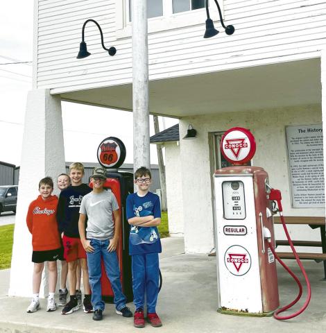 (ABOVE) Watonga Elementary gifted students took a trip recently to see the sites they had been researching. This is the original Lucille’s gas station in Hydro.