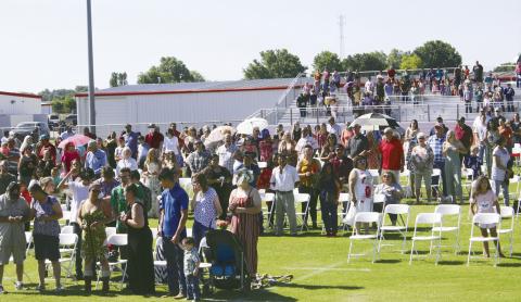 Although rare, catastrophic events affecting schools do happen, often at large gatherings such as this graduation at Watonga in 2020.. A toolkit from the NFHS can help schools cope and heal after such an event.
