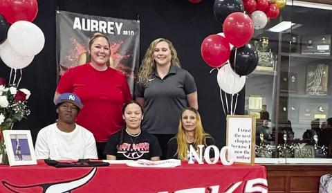 Watonga senior Aubrey Bridges signed to play basketball at NOC Tonkawa next year. A fierce competitor, Bridges will be missed by the Lady Eagles, but she has earned her right to play at the next level.