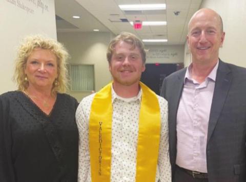 Joseph Kalicki (middle) will receive a $3,000 scholarship award to support his first year of studies at Oklahoma City Community College