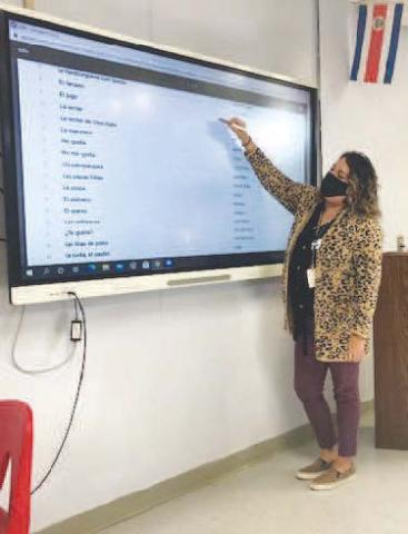 Geary Spanish teacher Karen Stein uses her world experience to teach language to middle-schoolers at Geary Middle School.