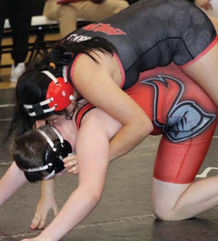 Bison Wrestle in District Duals