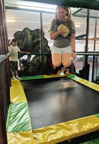 ( ABOVE) Summer school students are having more fun at Geary schools than the law allows. When they aren’t working on STEM activities presented in a way that makes learning outstanding (AT LEFT) they are up in the air over new skills or ( AT RIGHT) making hands on discoveries about