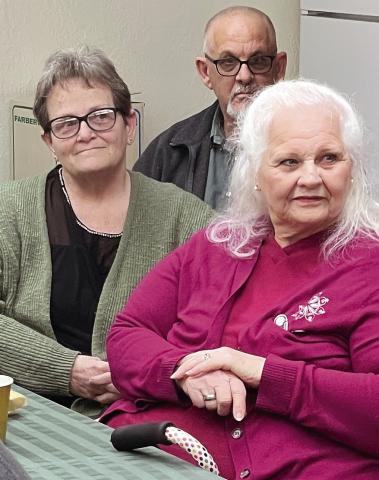 From left Louise Dunn, former treasurer, Donnie Dunn, former president and Louise Griffin, Immediate past presdent of the Friends of the Ferguson. The ladies were honored Friday at the library.