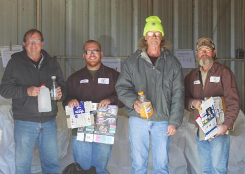 Left to right: Mike House, Watonga resident; Zane Plummer, Donald Gan, Paul Sutherland, City of Watonga Employees.