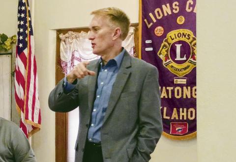 U.S. Senator James Lankford was in Watonga Tuesday and spoke at the Lions Club. He spoke on several issues and discussed with constituents their concerns with navigating federal bureaucracy in everyday matters.