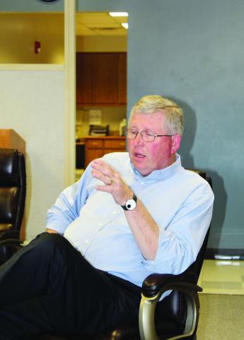 Lucas Talks Politics, Drought at Town Hall