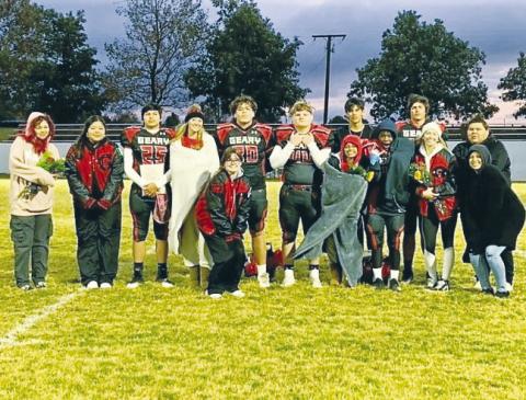 Seniors honored at Geary Senior Night were Anna Littleraven, Natalia Auguilar, Marc Perez, Mason Estep, Mesa Flippo, Elijah Pollard, Jace Nelson, Carla Evans, Matthew Martin, Kamahrian Woods, Lanson Pratt, Haylee Gormley, Adrianna Peralta, and Jamie Yellowfish.