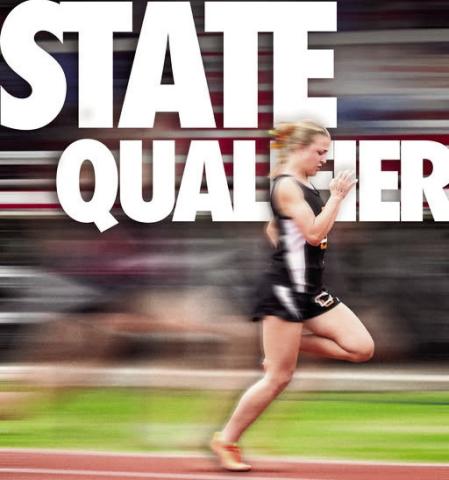 (ABOVE) Congratulations to Lila Winegeart on qualifying for the State Track Meet in the 100M Dash. Preliminaries will take place Friday, May 8.