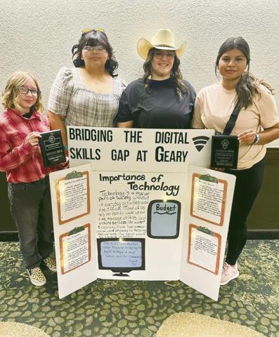 (ABOVE The High School Beta Club officers just returned from Leadership Summit held in Grapevine, Texas. The four competed in “Lead Outside the Box” and qualified to compete again this summer at Nationals in Orlando, Florida.