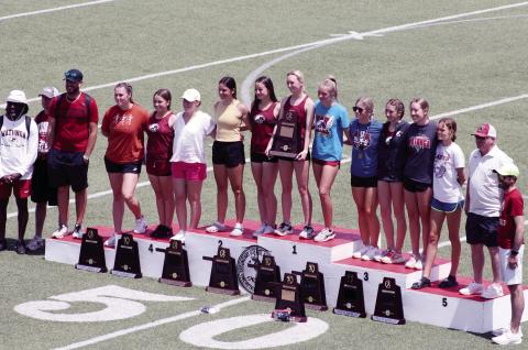 The Watonga Lady Eagles track team won an Acadenic State Championship May ^. At least six of the team members had a perfect 4.0 grade point average. More state track results on Page A8.