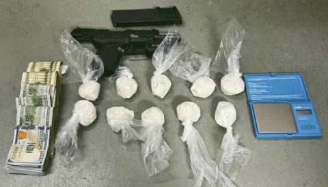 A handgun loaded with armor piercing bullets, more than a half pound of methamphetamines, scales and cash were recovered during a traffic stop in Watonga.
