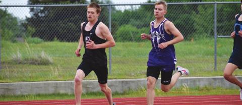 Above: Cy Walters competes in a race in Okemah on Saturday, May 1.